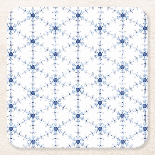 Diamond Snowflake Pattern Kartonnen Onderzetters (Voorkant)