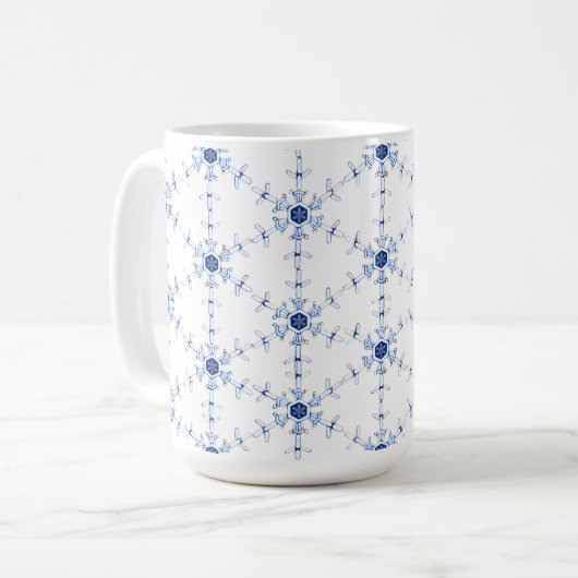 Diamond Snowflake Pattern Koffiemok (Voorkant links)