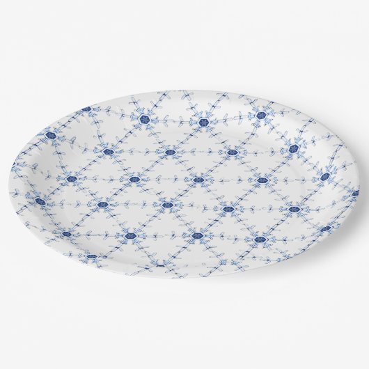 Diamond Snowflake Pattern Papieren Bordje (Gekanteld)