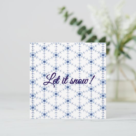 Diamond Snowflake Pattern Postcard Feestdagenkaart (Staand voorkant)