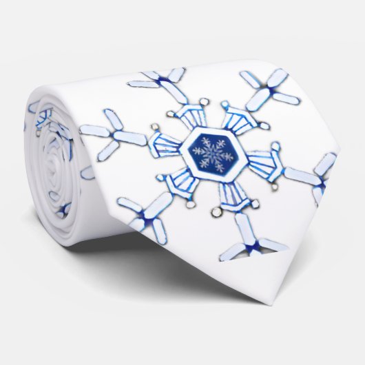 Diamond Snowflake Pattern Stropdas (Opgerold)