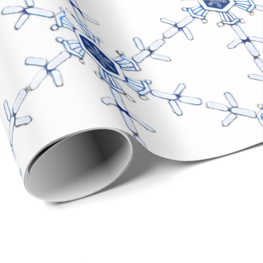 Diamond Snowflake Pattern Wrapping Paper Cadeaupapier (Rol Hoek)