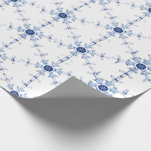 Diamond Snowflake Pattern Wrapping Paper Cadeaupapier (Hoek)