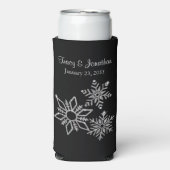 Diamond Snowflake Wedding Seltzer Blikjeskoeler (Seltzer Voorkant)