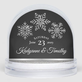 Diamond Snowflake Wedding Sneeuwbol