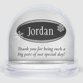 Diamond Snowflake Wedding Sneeuwbol (Achterkant)