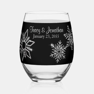 Diamond Snowflake Wedding Wijnglas Zonder Voet