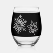 Diamond Snowflake Wedding Wijnglas Zonder Voet (Achterkant)