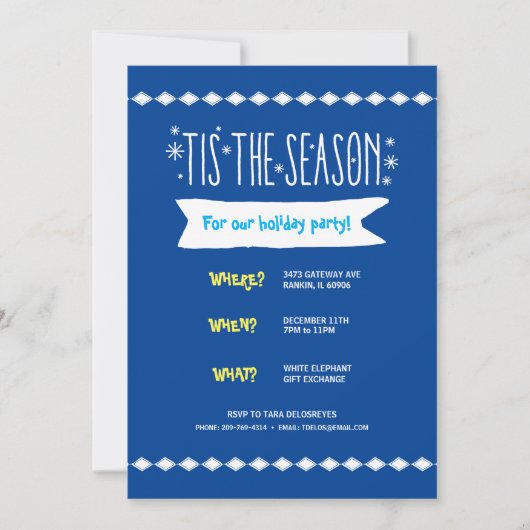 Diamond Snowflake Whoville Holiday Invitation Kaart (Voorkant)