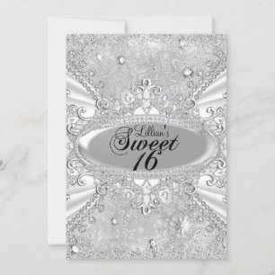 Diamond Snowflake Winter Wonderland Sweet 16 Kaart