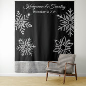 Diamond Snowflakes bruiloft achtergrond Wandkleed (In situ)