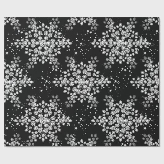 Diamond Snowflakes Cadeaupapier (Vlak)