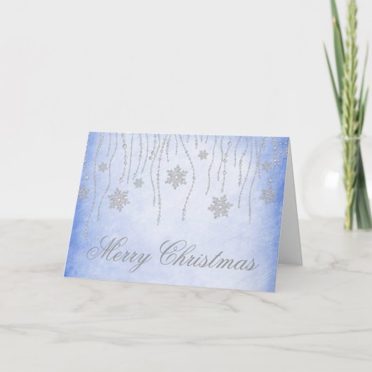 Diamond Snowflakes Kerstvakantie Groeten Kaart (Voorkant)