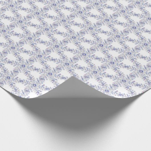 Diamond Snowflakes op wit Cadeaupapier (Hoek)