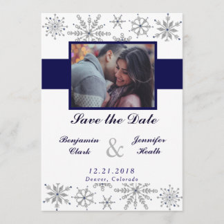 Diamond Snowflakes Sparen de Datum Save The Date