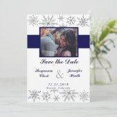 Diamond Snowflakes Sparen de Datum Save The Date (Staand voorkant)