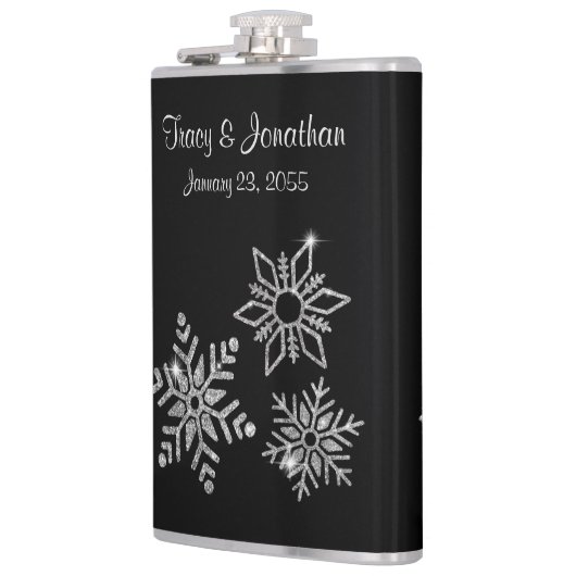 Diamond Snowflakes Wedding Heupfles (Links)