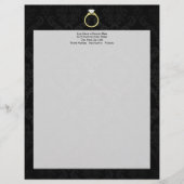 Diamond Solitaire Ring Briefhoofd Ontwerp (Voorkant)