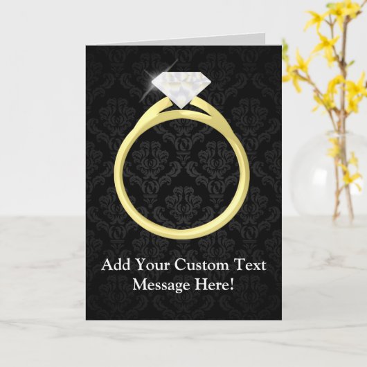 Diamond Solitaire Ring Kaart (Gele Bloem)