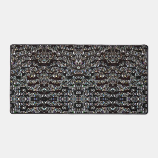 Diamond sparend patroon elegant zilver en zwart bureaumat (Voorkant)