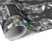 Diamond sparend patroon elegant zilver en zwart cadeaupapier (Rol Hoek)