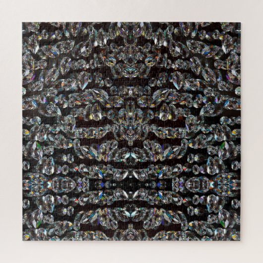 Diamond sparend patroon elegant zilver en zwart legpuzzel (Verticaal)