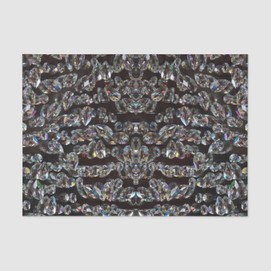 Diamond sparend patroon elegant zilver en zwart tissuepapier (Voorkant)