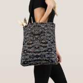 Diamond sparend patroon elegant zilver en zwart tote bag (Dichtbij)
