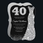 Diamond Sparkle Dress 40th Birthday Party Black Kaart<br><div class="desc">Diamond Sparkle Dress 40th Birthday Party Black Invitation Variations to the uitnodiging and matching items in onze winkel</div>