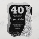 Diamond Sparkle Dress 40th Birthday Party Black Kaart<br><div class="desc">Diamond Sparkle Dress 40th Birthday Party Black Invitation Variations to the uitnodiging and matching items in onze winkel</div>