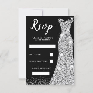 Diamond Sparkle Dress Birthday Party Bridal Black RSVP Kaartje