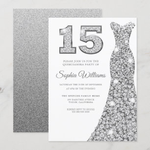 Diamond Sparkle Dress Quinceanera 15e verjaardag Kaart