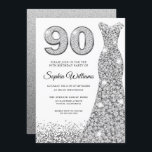 Diamond Sparkle Dress Womans 90th Birthday Party Kaart<br><div class="desc">Diamond Sparkle Dress Womans 90th Birthday Party Invitation Variations to the uitnodiging and matching items in our store</div>