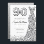 Diamond Sparkle Dress Womans 90th Birthday Party Kaart<br><div class="desc">Diamond Sparkle Dress Womans 90th Birthday Party Invitation Variations to the uitnodiging and matching items in our store</div>