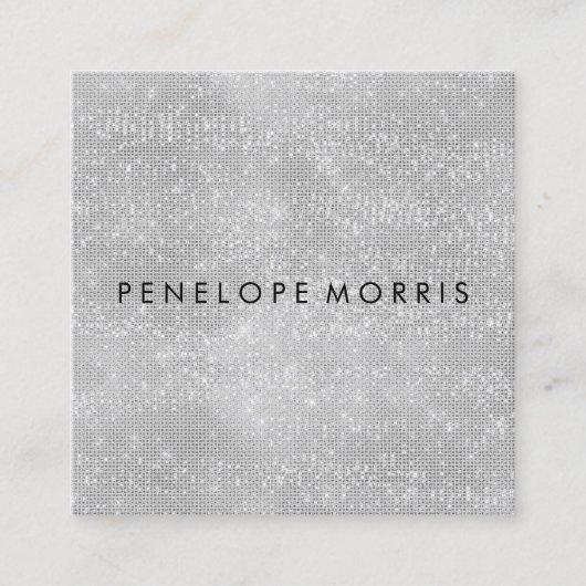 Diamond Sparkle Glitter Beauty Stylist Vierkante Visitekaartje (Voorkant)