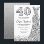 Diamond Sparkle Glitter Dress 40th Birthday Party Kaart<br><div class="desc">Diamond Sparkle Glitter Dress 40th Birthday Party Invitation Variations to the uitnodiging and matching items in our store</div>