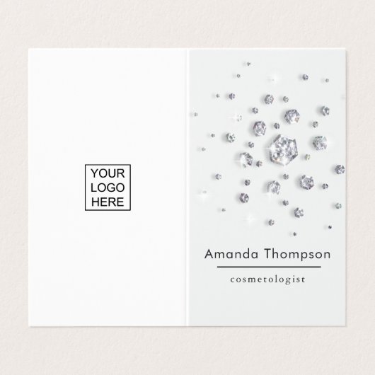 Diamond Sparkle Glitter Visitekaartje (Buitenkant ongevouwen)
