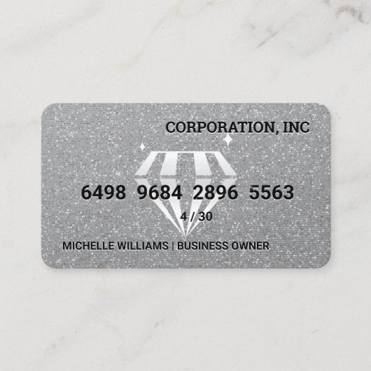 Diamond Sparkle | Glitterij | Credit Kaart Visitekaartje (Voorkant)