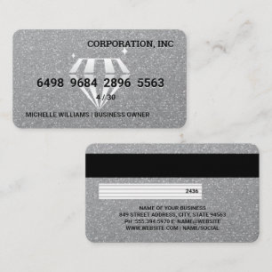 Diamond Sparkle Glitterij Credit Kaart Visitekaartje