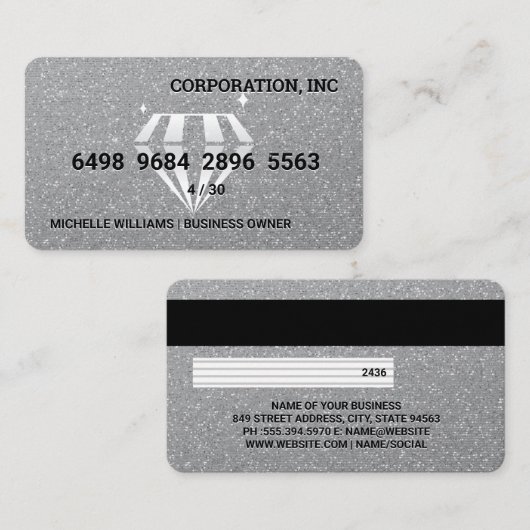 Diamond Sparkle | Glitterij | Credit Kaart Visitekaartje (Voorkant / Achterkant)