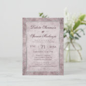 Diamond Sparkle | Mauve and Silver Glitter Wedding Kaart (Staand voorkant)