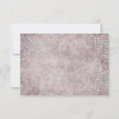 Diamond Sparkle | Mauve en Silver Glitter Entree RSVP Kaartje (Achterkant)