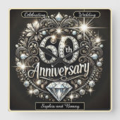 Diamond Splendor: ontwerp 60-jarig jubileum Vierkante Klok (Voorkant)