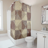 Diamond Square Tile Specized Muted Earth Tones Douchegordijn (In situ)