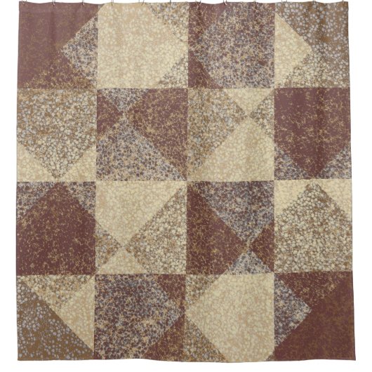 Diamond Square Tile Specized Muted Earth Tones Douchegordijn (Voorkant)
