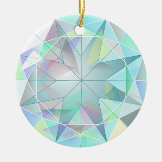 Diamond Star-kerstversiering Keramisch Ornament (Voorkant)