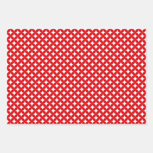 Diamond Star op groen, rood en wit Inpakpapier Vel (Voorkant 2)