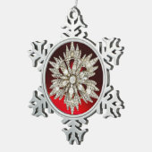 DIAMOND STAR, Red Ruby Tin Sneeuwvlok Ornament (Rechts)