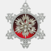 DIAMOND STAR, Red Ruby Tin Sneeuwvlok Ornament (Voorkant)