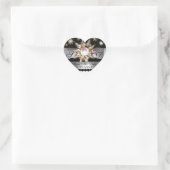DIAMOND STARS BLACK WHITE RIBBON MONOGRAM HEART HART STICKER (Tas)